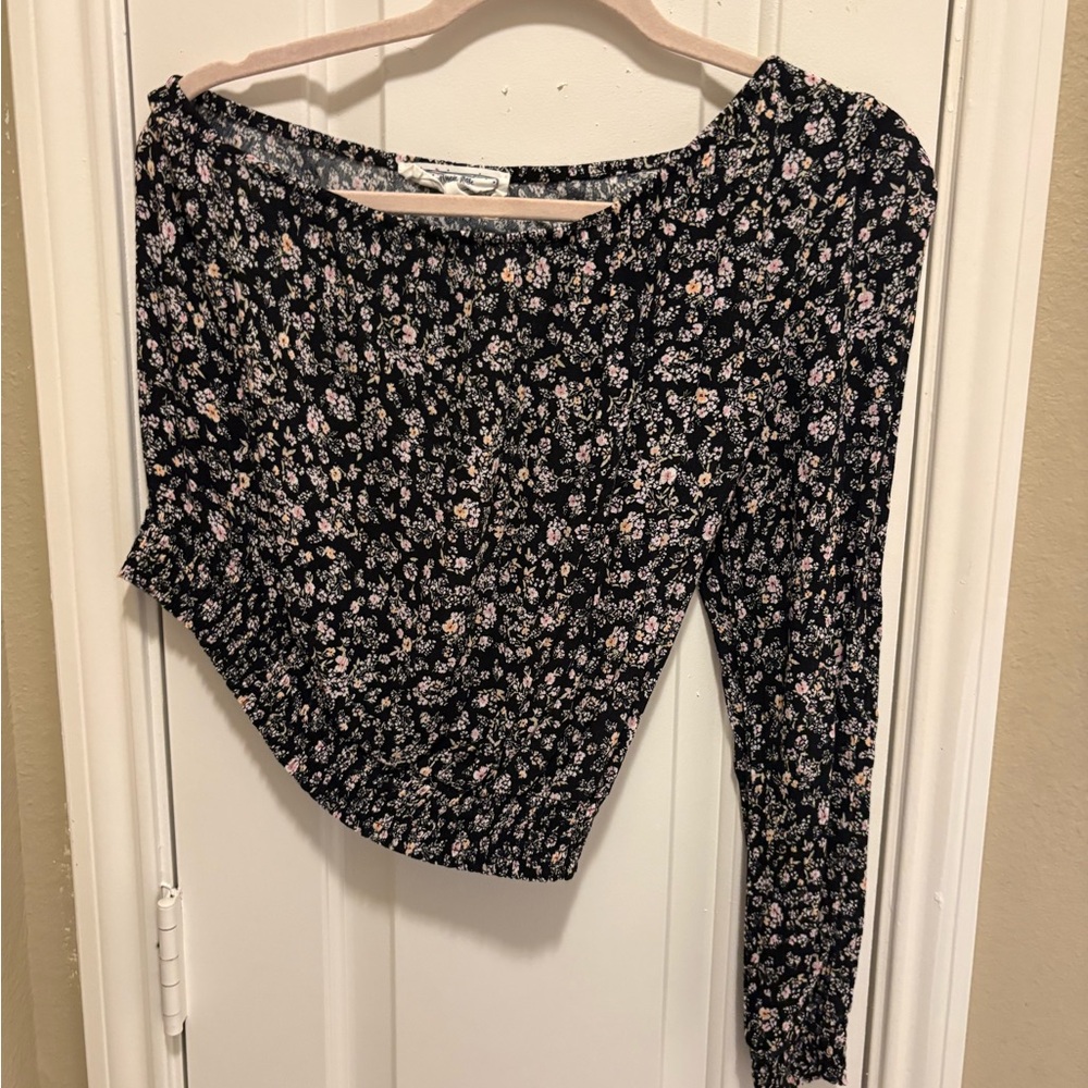 Floral Black Women's Top
